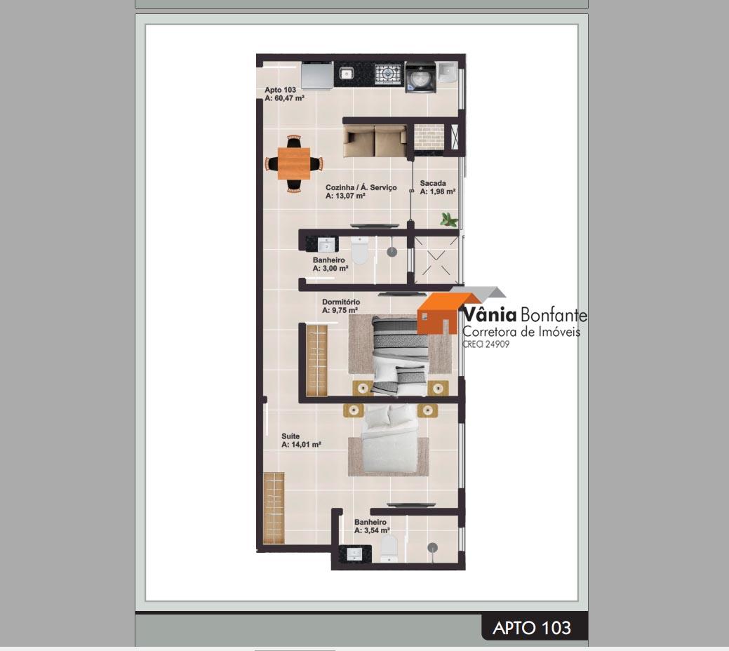 Apartamento à venda com 2 quartos, 60m² - Foto 5