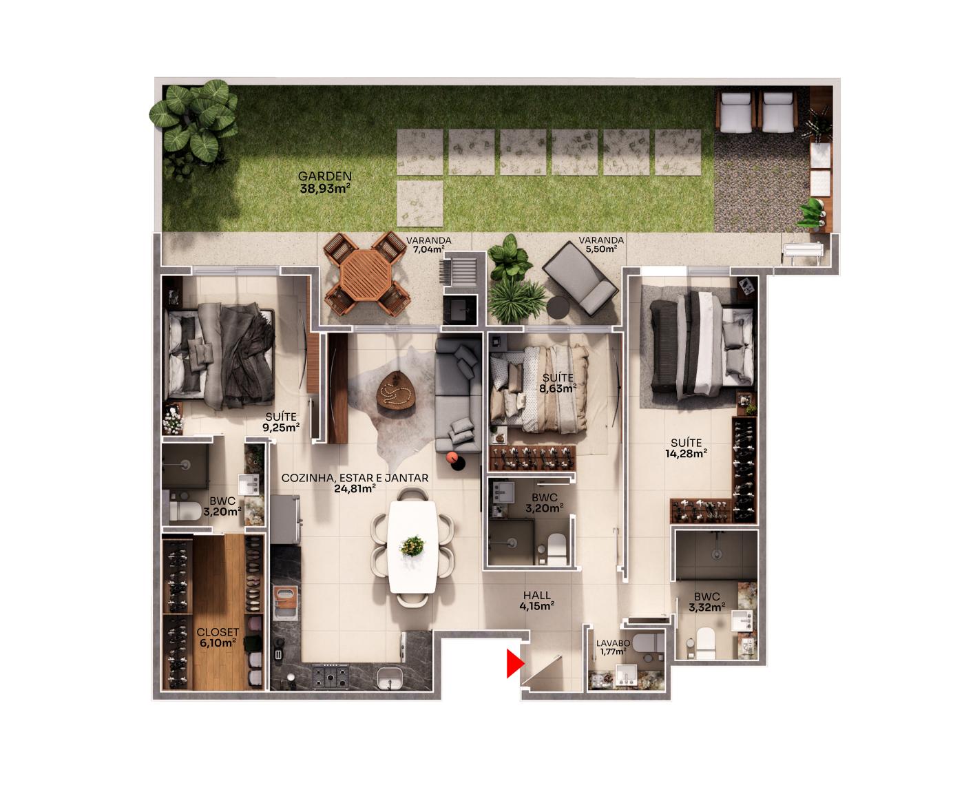 Apartamento à venda com 3 quartos, 142m² - Foto 4